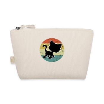 Retro Vintage Cute Cat Sunset Design - Organic Pouch - nature - Front