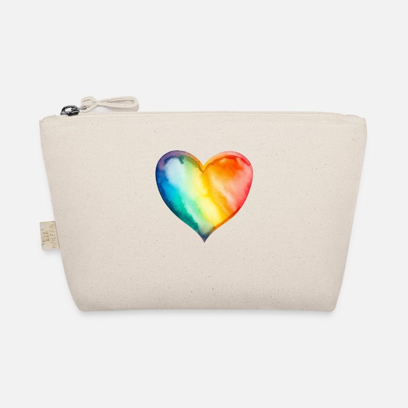 Rainbow Heart Organic Pouch