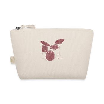 "Drums", Boho Line Art Design, Series "Music" - Organic Pouch - nature - Front