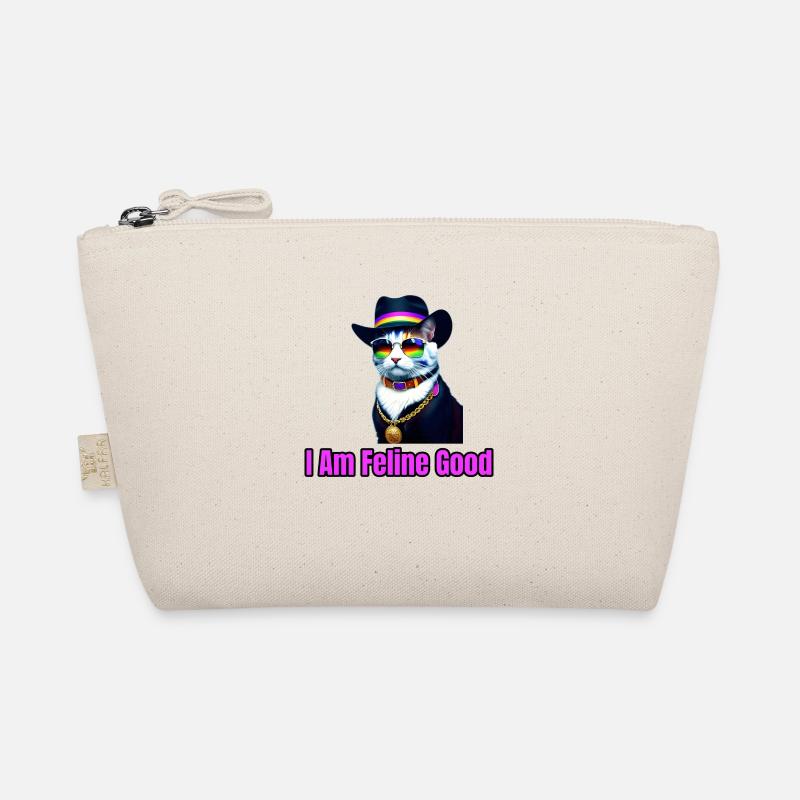 Eine Katze, die einen Fedora und eine Sonnenbrille trägt Bio-Täschchen