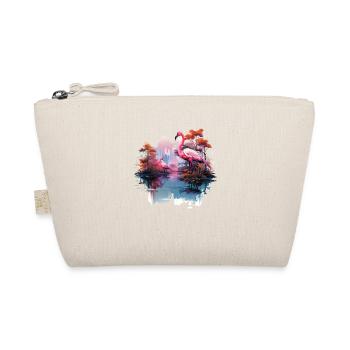 Flamingos pinke Vögel Natur Design - Bio-Täschchen - Natur - Vorne