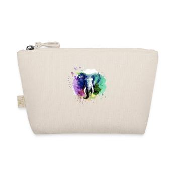 Aquarell, Farbe, Elefant, Malerei - Bio-Täschchen - Natur - Vorne