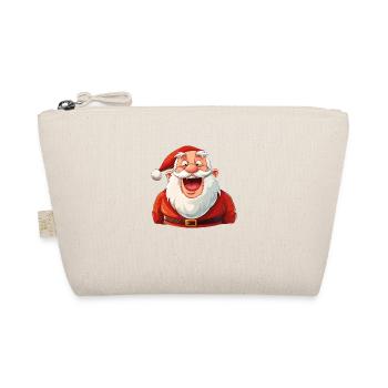 Funny Santa Claus laughs at Christmas Funny - Organic Pouch - nature - Front