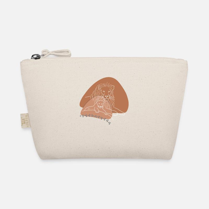 "Lion", boho line art design, series "Big 5" Organic Pouch