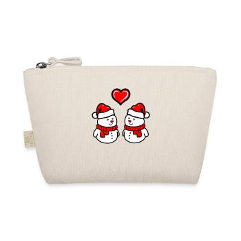 Schneemann love - Bio-Täschchen - Natur - Vorne