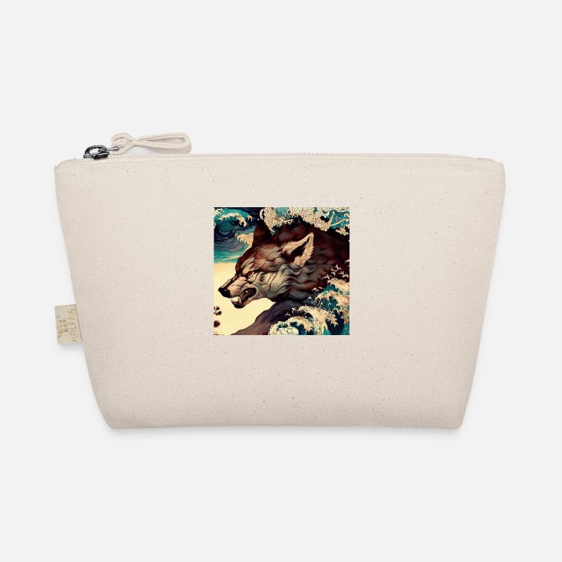 Wolf Japanisch - Bio-Täschchen - Natur