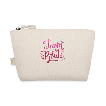 Team Bride in Glitter Pink für deinen JGA - Bio-Täschchen - Natur - Vorne
