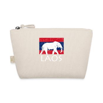 Laos Lao Laotian Flag Elephant Lao I Gift - Organic Pouch - nature - Front