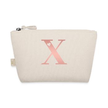 lettre X rose gold - Trousse biologique - nature - Devant