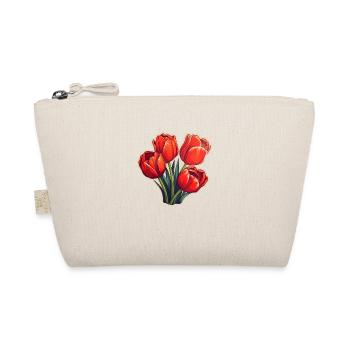 Tulips Four Flowers Red - Organic Pouch - nature - Front