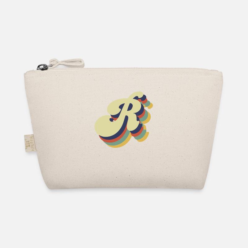 Retro Letter R - Organic Pouch - nature