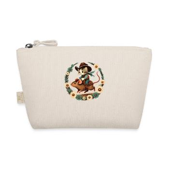 Vintage Wild West Cowboy Kitten Rodeo - Organic Pouch - nature - Front