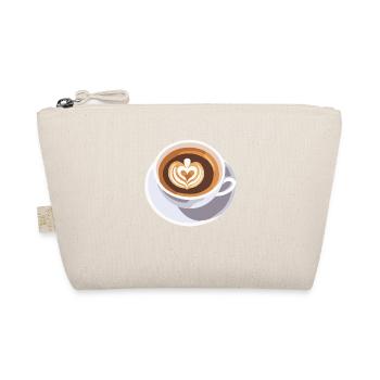 Kaffee Frenchpress Cappuccino Latte Art - Bio-Täschchen - Natur - Vorne