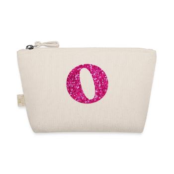 Buchstabe o rosa Glitzer - Bio-Täschchen - Natur - Vorne