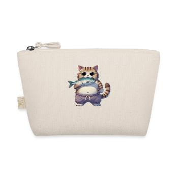 Katze mit Fisch - Bio-Täschchen - Natur - Vorne
