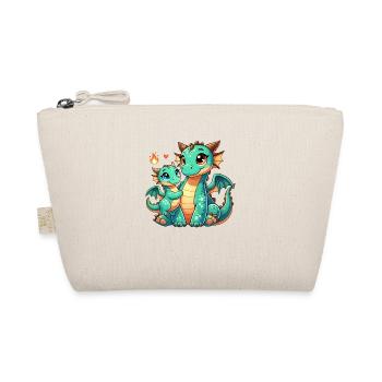 Loving Dragon Parent with Child - Organic Pouch - nature - Front
