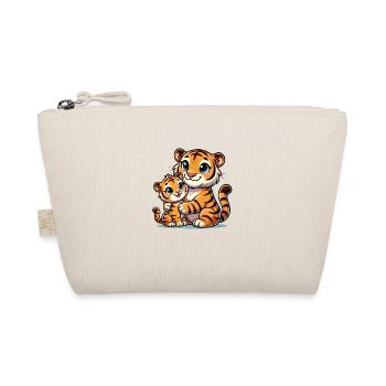 Loving Tiger Parent with Child - Organic Pouch - nature - Front