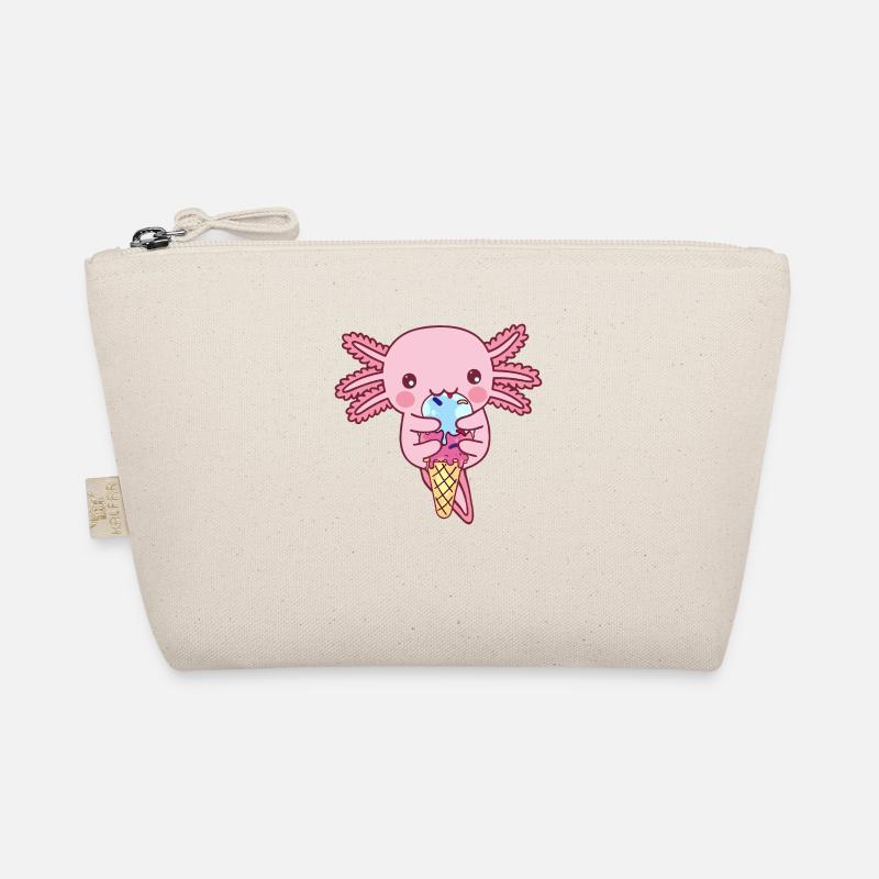 Süßer Axolotl isst ein Eis Bio-Täschchen