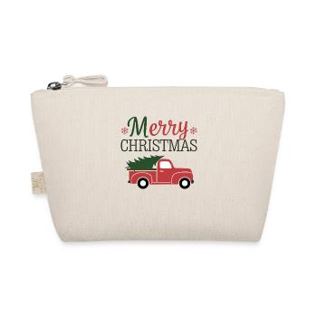 Merry Christmas - Auto mit Weihnachtsbaum - Bio-Täschchen - Natur - Vorne