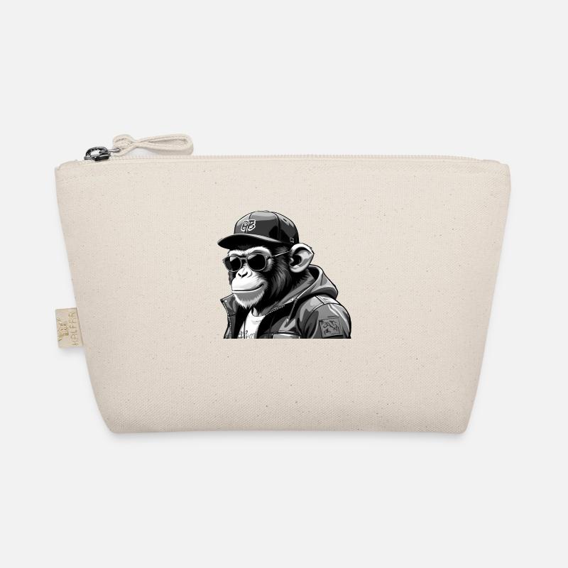 Singe cool élégant en noir et blanc Trousse biologique