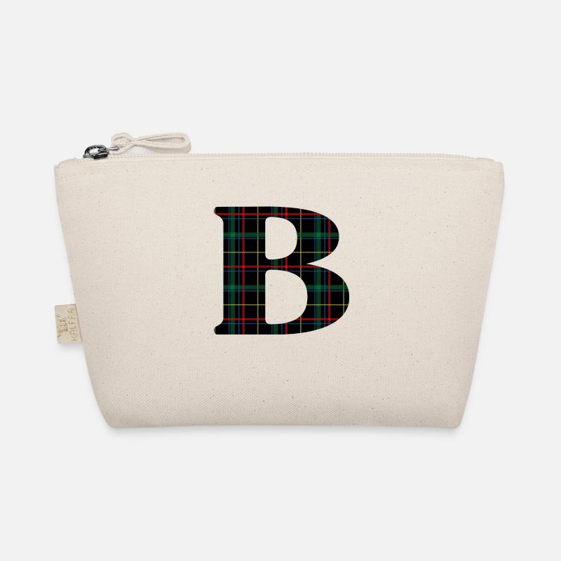 Monogrammiert b Schottischer Tartan Bio-Täschchen