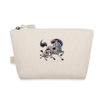 Mère zèbre avec enfant gambadant - Trousse biologique - nature - Devant