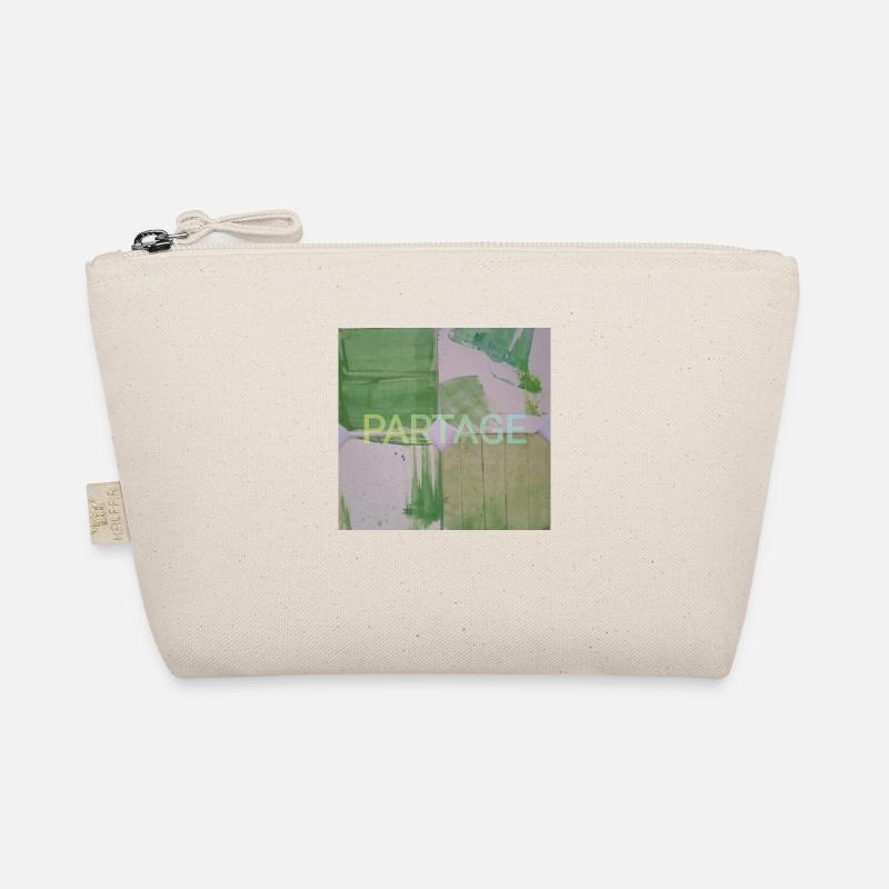 Green abstract squares painting, sharing, fun image Organic Pouch