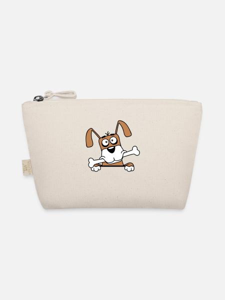 Funny Dog Big Bone Mouth Mouth Hunger Cool - Organic Pouch - nature - Front