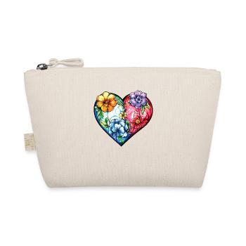 Heart Colorful Ornament Flowers - Organic Pouch - nature - Front