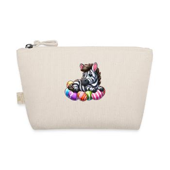 Cute Zebra Easter Egg Cartoon Easter - Organic Pouch - nature - Front