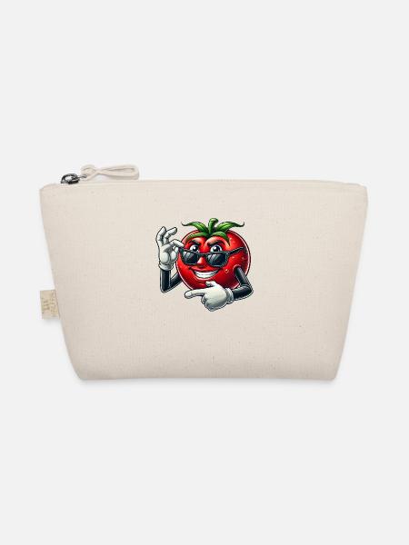 Coole Tomate Sonnenbrille Cartoon Veggie Spaß - Bio-Täschchen - Natur - Vorne