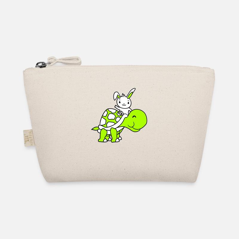 Bunny Big Giant Turtle Riding Waving Cute Organic Pouch