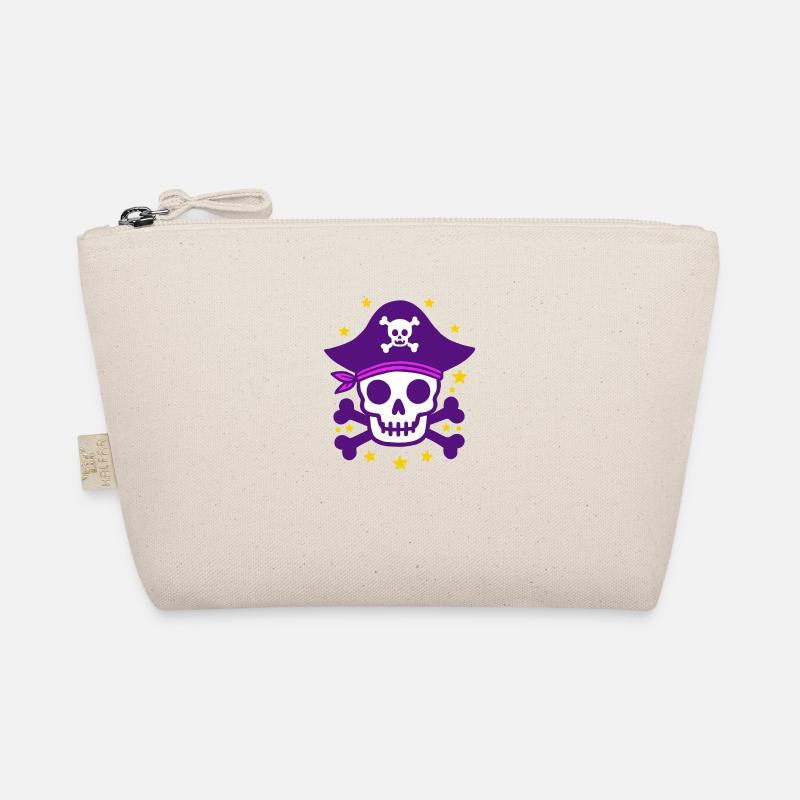 Crâne de pirate violet et os croisés Trousse biologique