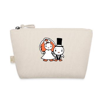2 Birds Wedding Couple Ducks Wedding Man Woman Cute - Organic Pouch - nature - Front