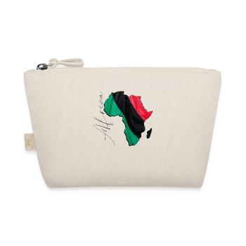 Pan Afrika Flagge in der Afrika Landkarte EN - Bio-Täschchen - Natur - Vorne
