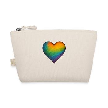 Rainbow Heart – Liebe in allen Farben - Bio-Täschchen - Natur - Vorne