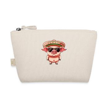 Pig Comic Funny Sombrero - Organic Pouch - nature - Front