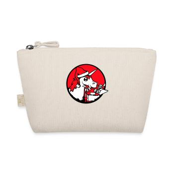 Unicorn Christmas Santa Claus Gifts Hat - Organic Pouch - nature - Front