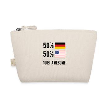 Half German Half American USA Germany - Organic Pouch - nature - Front