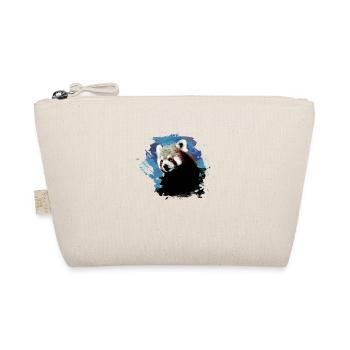 Panda roux, graffiti, peinture, ours panda, bleu, marron - Trousse biologique - nature - Devant