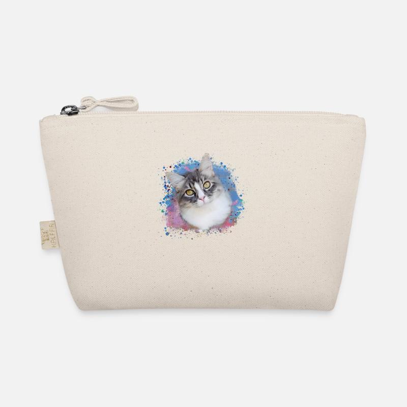 katze, bunt,aquarell, kunst,malerei,graffiti,gelb Bio-Täschchen