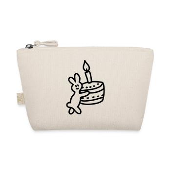 Hase mit Torte - Line - Bio-Täschchen - Natur - Vorne