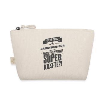 NEU Superpower Bauingenieur RAHMENLOS Geschenk - Bio-Täschchen - Natur - Vorne
