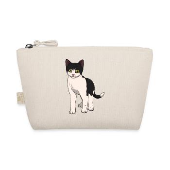 Cat Black and White - Organic Pouch - nature - Front