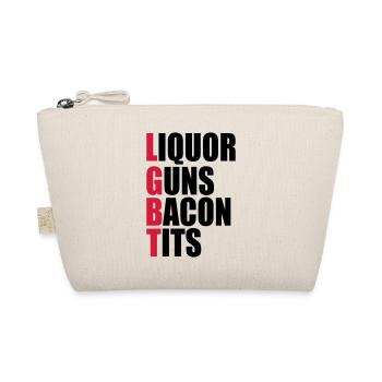 Liquor Guns Bacon & Tits - Organic Pouch - nature - Front