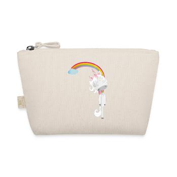 Unicorn hangs on the rainbow - Organic Pouch - nature - Front