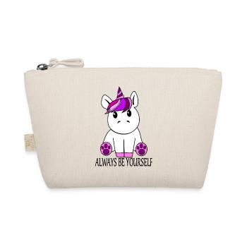 Unicorn "Always be yourself" - Organic Pouch - nature - Front