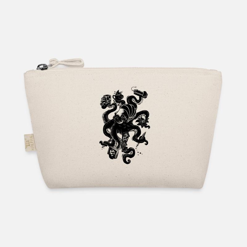 Der Oktopus All-rounder - Bio-Täschchen - Natur