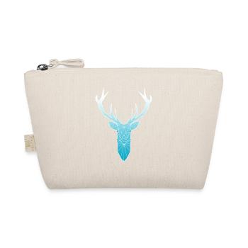 Deer head in triangle design (light blue) - Organic Pouch - nature - Front