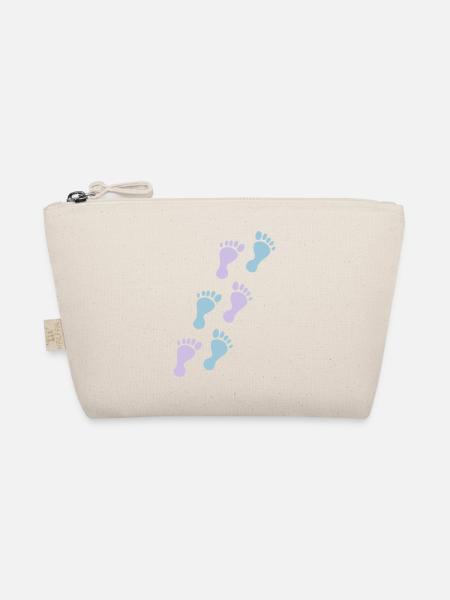 baby footprints - Organic Pouch - nature - Front